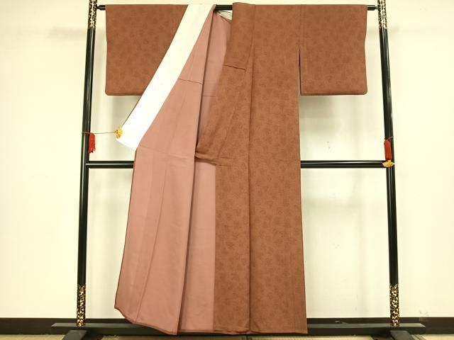 平和屋着物▽極上　重要無形文化財　人間国宝　中村勇二郎　江戸小紋　単衣　唐草文　正絹　逸品　AAAW1539fy 平和屋着物▽極上 重要無形文化財 人間国宝 中村勇二郎 江戸小紋 単衣