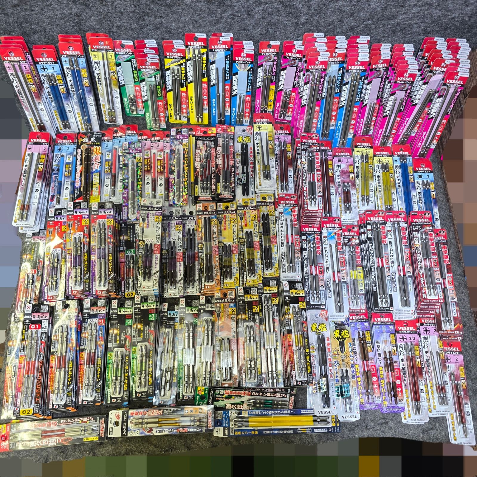 インパクト用 ビット 約255パック Anex VESSEL SUNFLAG メーカー サイズ混合 ダイヤモンドビット混在 桶川店