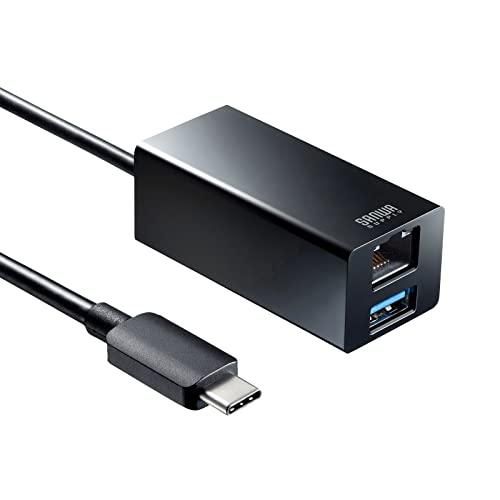 【新品・5営業日で発送】SANWASUPPLY サンワサプライ USB-3TCH33BK USB Type-Cハブ付き ギガビットLANアダプタ(USB-3TCH33BK)