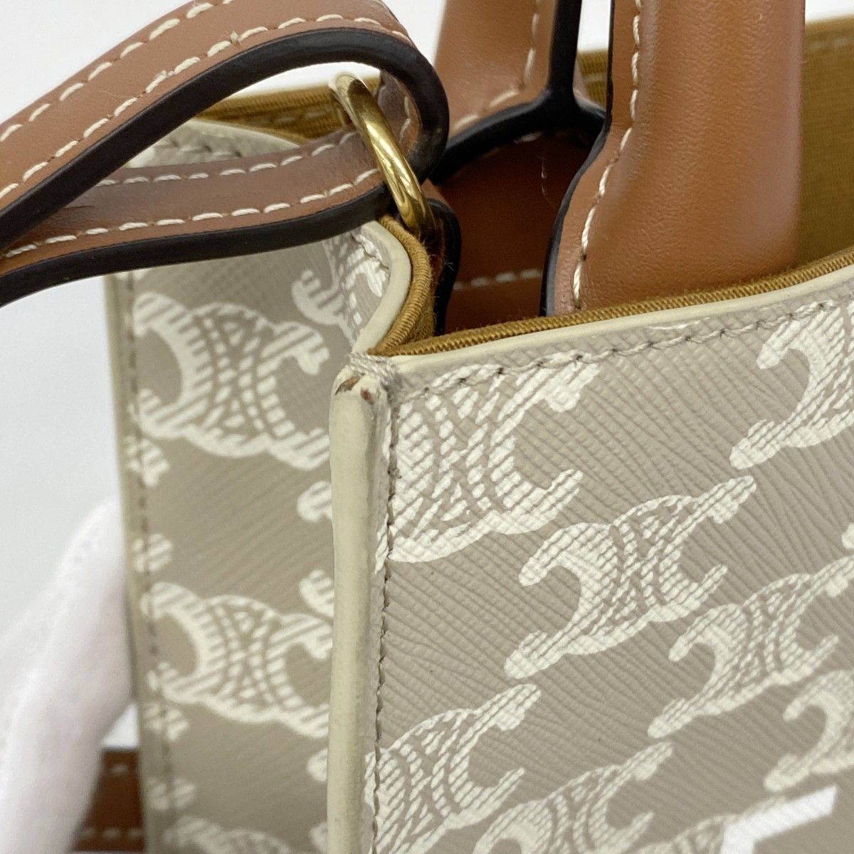 5hb1019-h】セリーヌ トートバッグ トリオンフ ミニ バーティカルカバ  