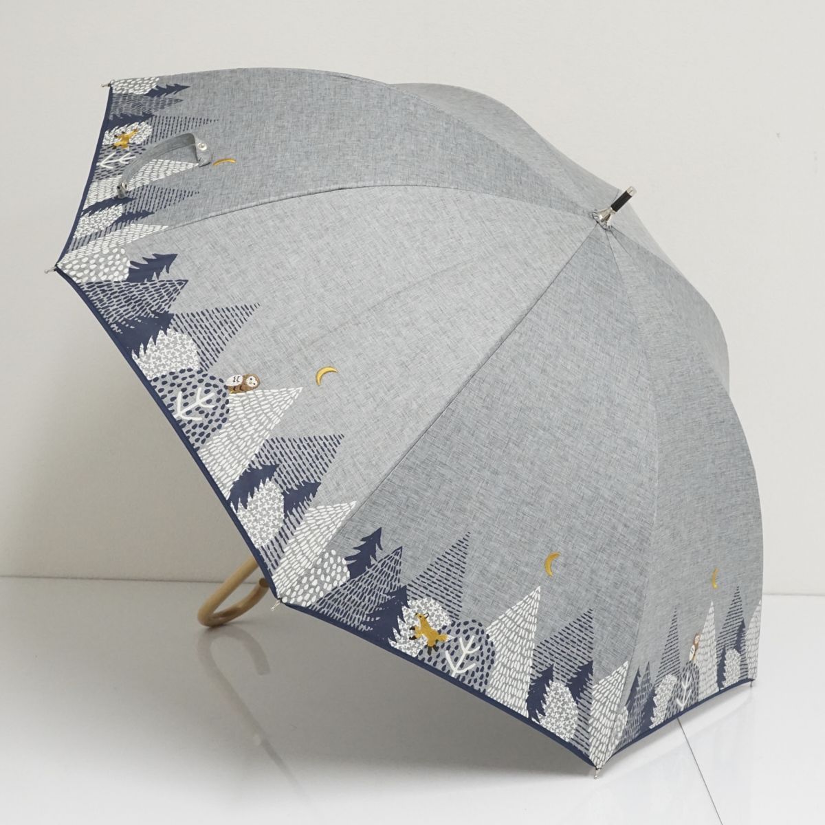 日傘 because ビコーズ USED美品 晴雨兼用 フォレストアニマル