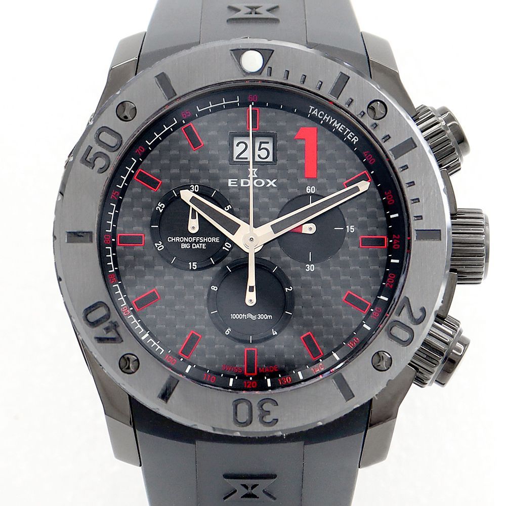 電池交換済 EDOX エドックス クラスワン クロノオフショア ビッグ 