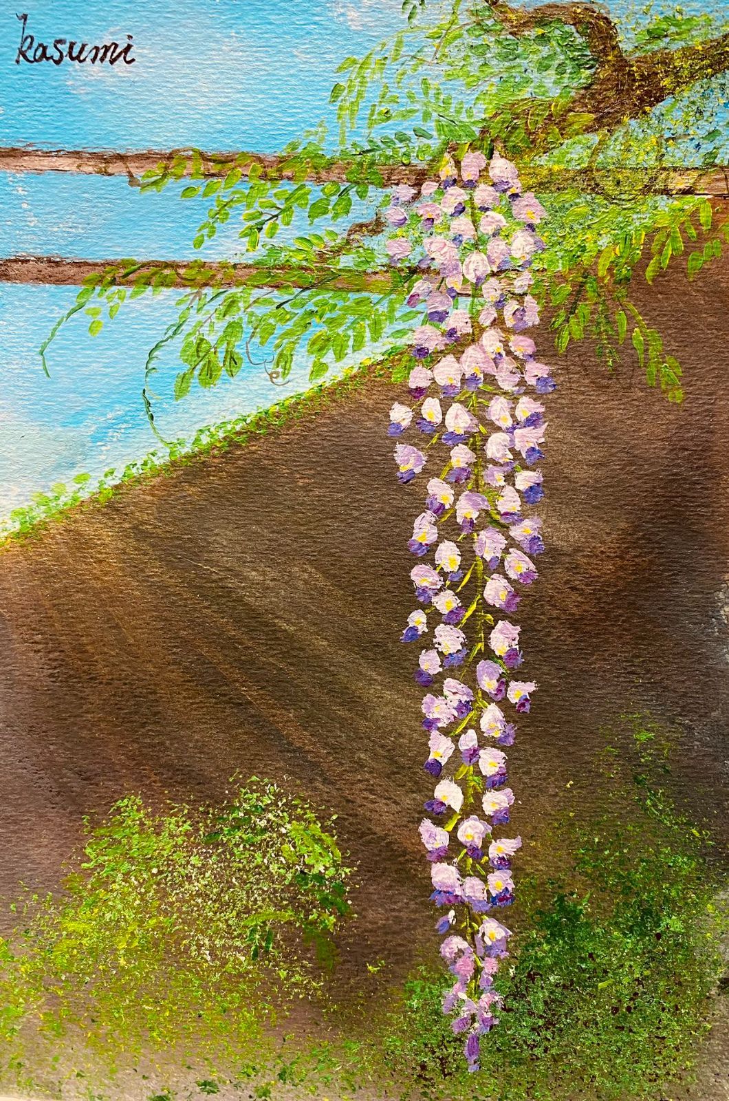 絵画「藤の花が咲いた」アクリル絵/新品額縁 絵画「藤の花が咲いた」アクリル絵/新品額縁 - メルカリ