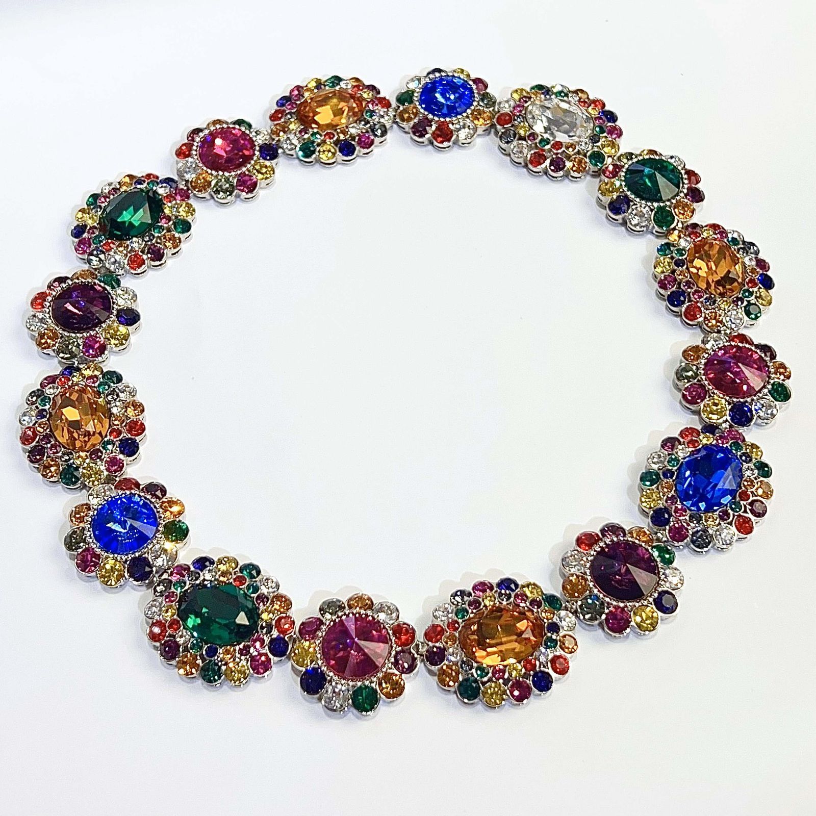 MIU MIU ミュウミュウ ラインストーン ネックレス マルチカラー レア