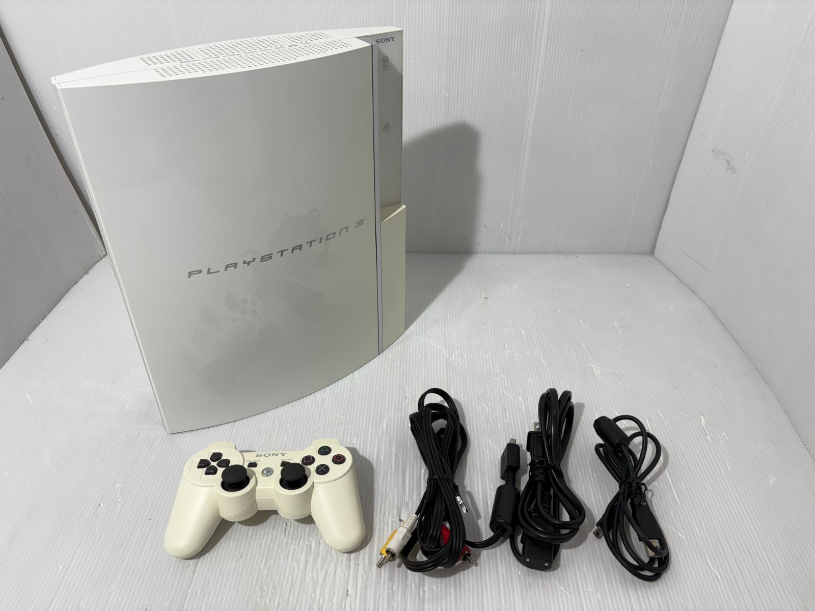 動作 済み SONY PS3 CECHL00 ホワイト コントローラー＆ケーブル付き PlayStation プレイステーション