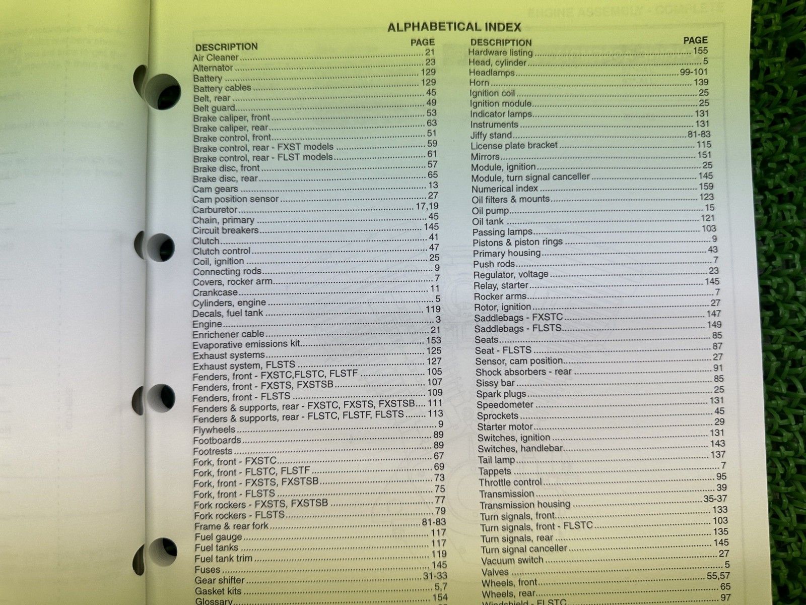 ソフテイル パーツリスト 英語版 ハーレー 正規 バイク 整備書 1997年ソフテイルモデル パーツカタログ Um