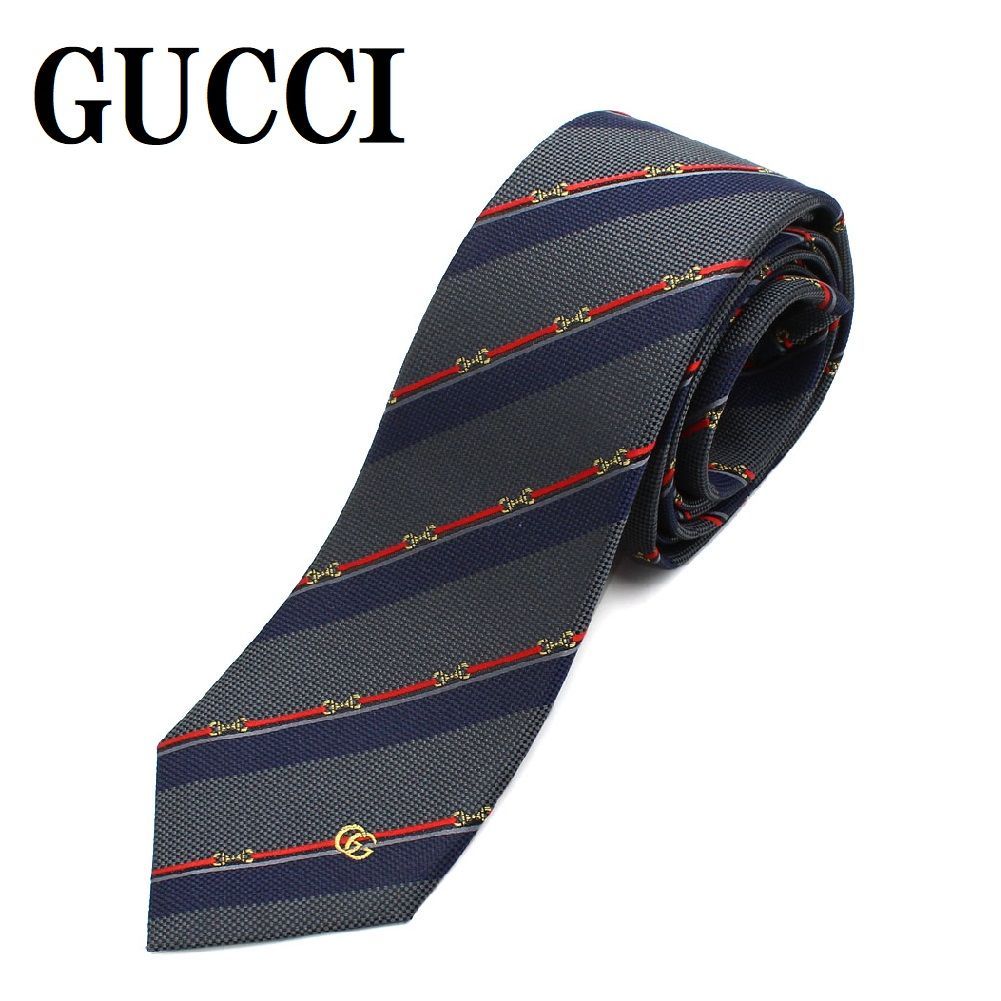 グッチ GUCCI 765041 4EABA 1474 ネクタイ ホースビット GG ロゴ