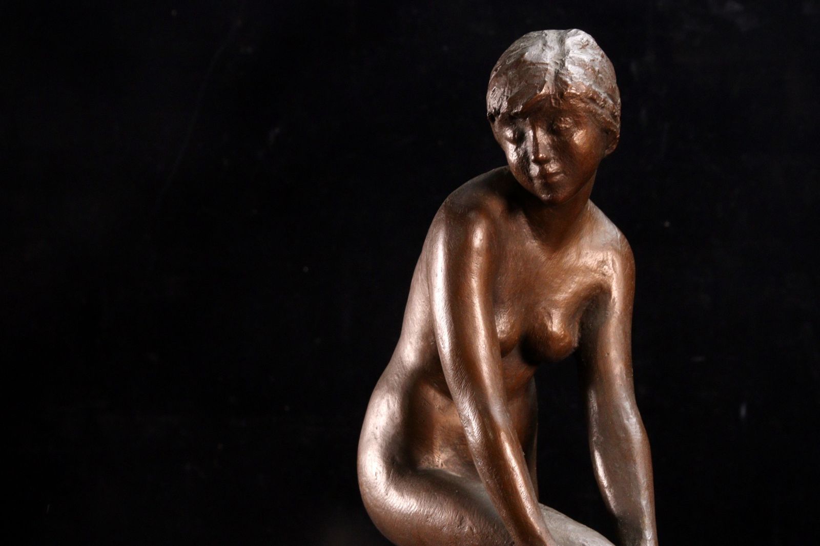 雨宮敬子 ブロンズ製 裸婦像 38.5cm 2670g 銅像 唐物 骨董 古美術 楾