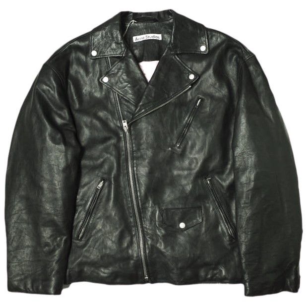 【関税込み】Acne Studios ブラック パッチワーク レザーコート S Acne Studios(アクネストゥディオス) レザージャケット