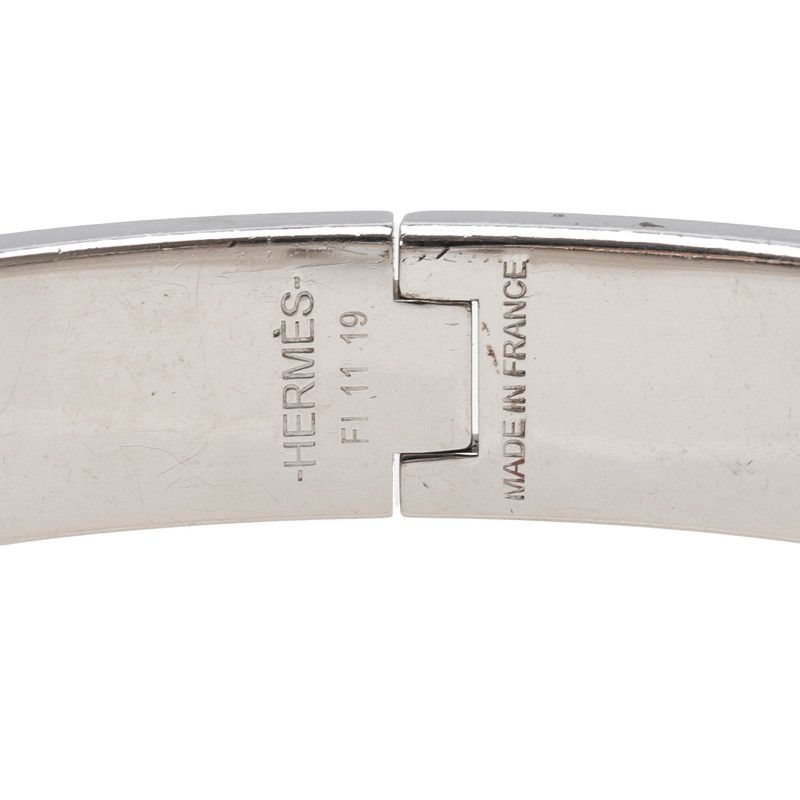 エルメス Click H PM メタルブレスレット シルバー レッド HERMES - エルメス クリックH PM ブレスレット メタル