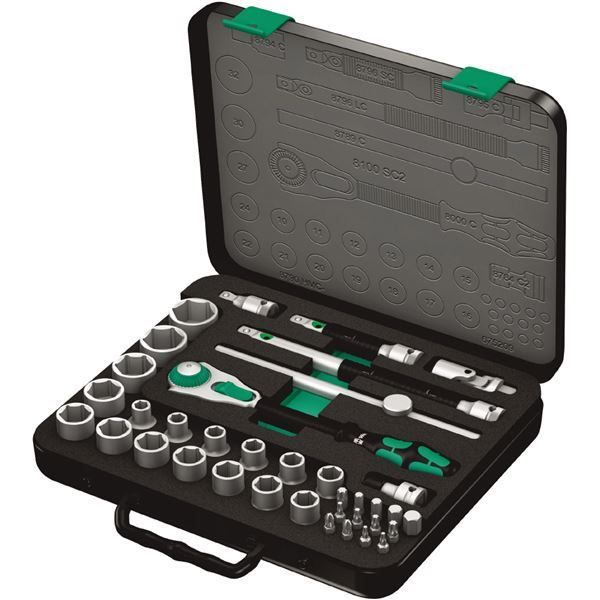 WERA ヴェラ 差込角1|2DR ZYKLOP 37点組 ソケットレンチ セット 003645 工具 ツール DIY 作業工具 道具 レンチ