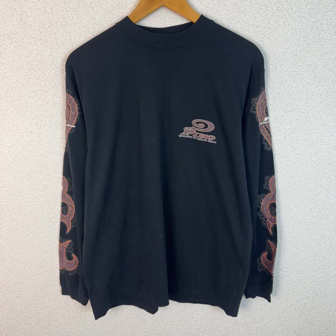 Piko ピコ 90s ヴィンテージ 袖プリント 長袖Tシャツ ブラック Mサイズ 