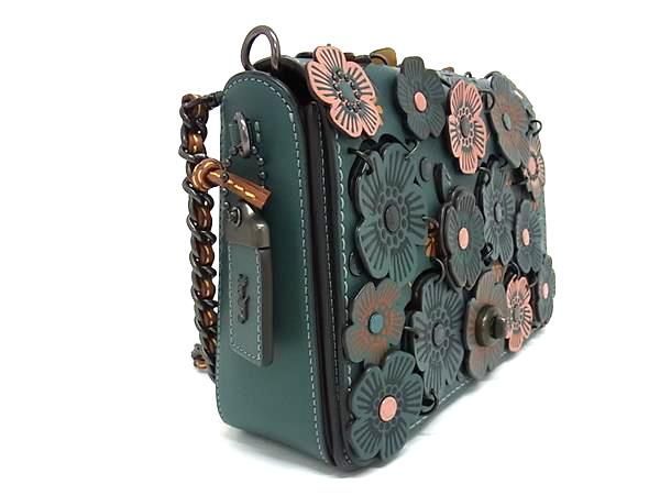 COACH  ショルダーバッグ □極美品□ COACH コーチ 21585 ディンキー レザー フラワー チェーン