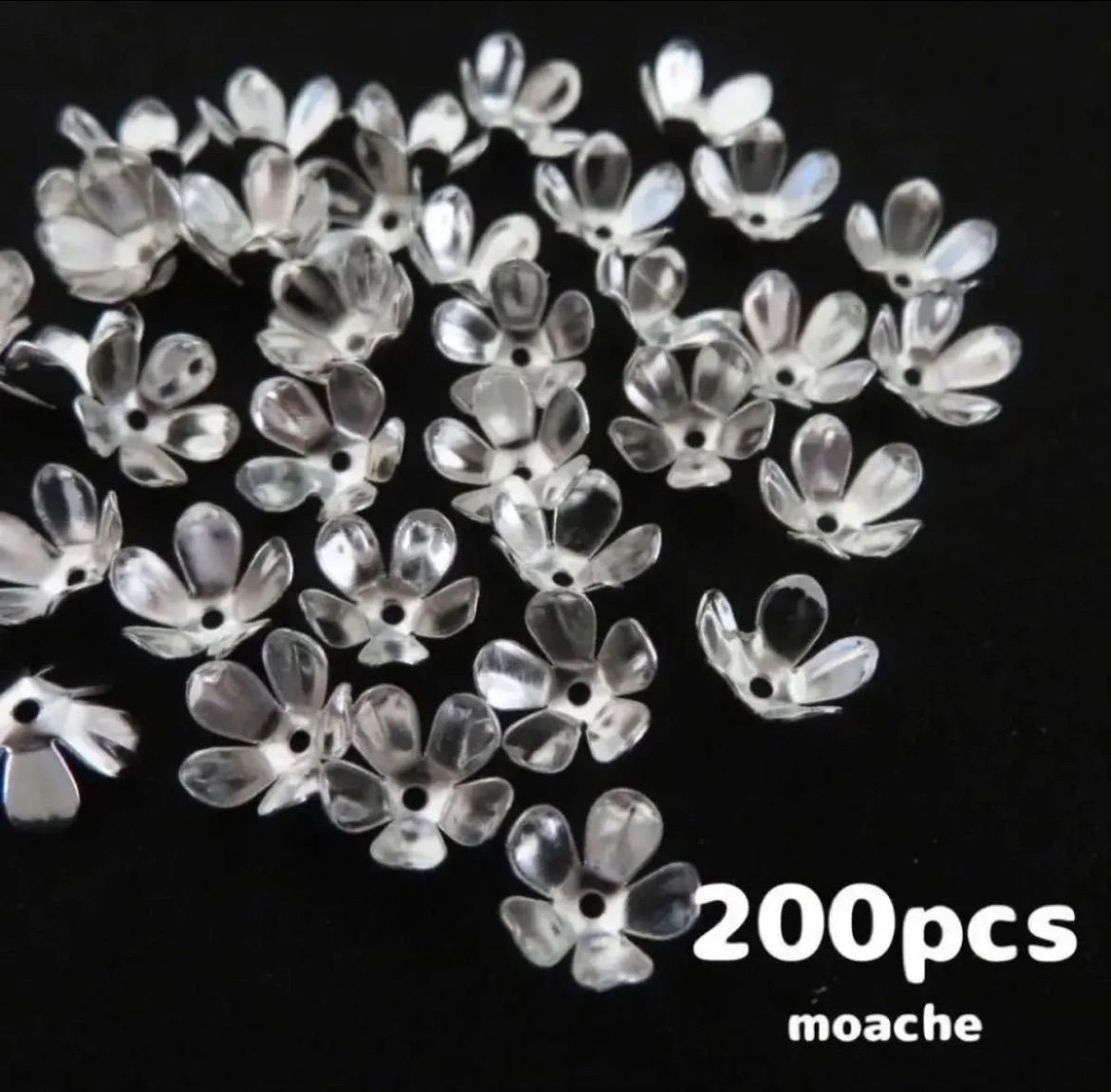 ビーズキャップ】約200個入り 花芯(小) シルバー 花芯 花座 座金 