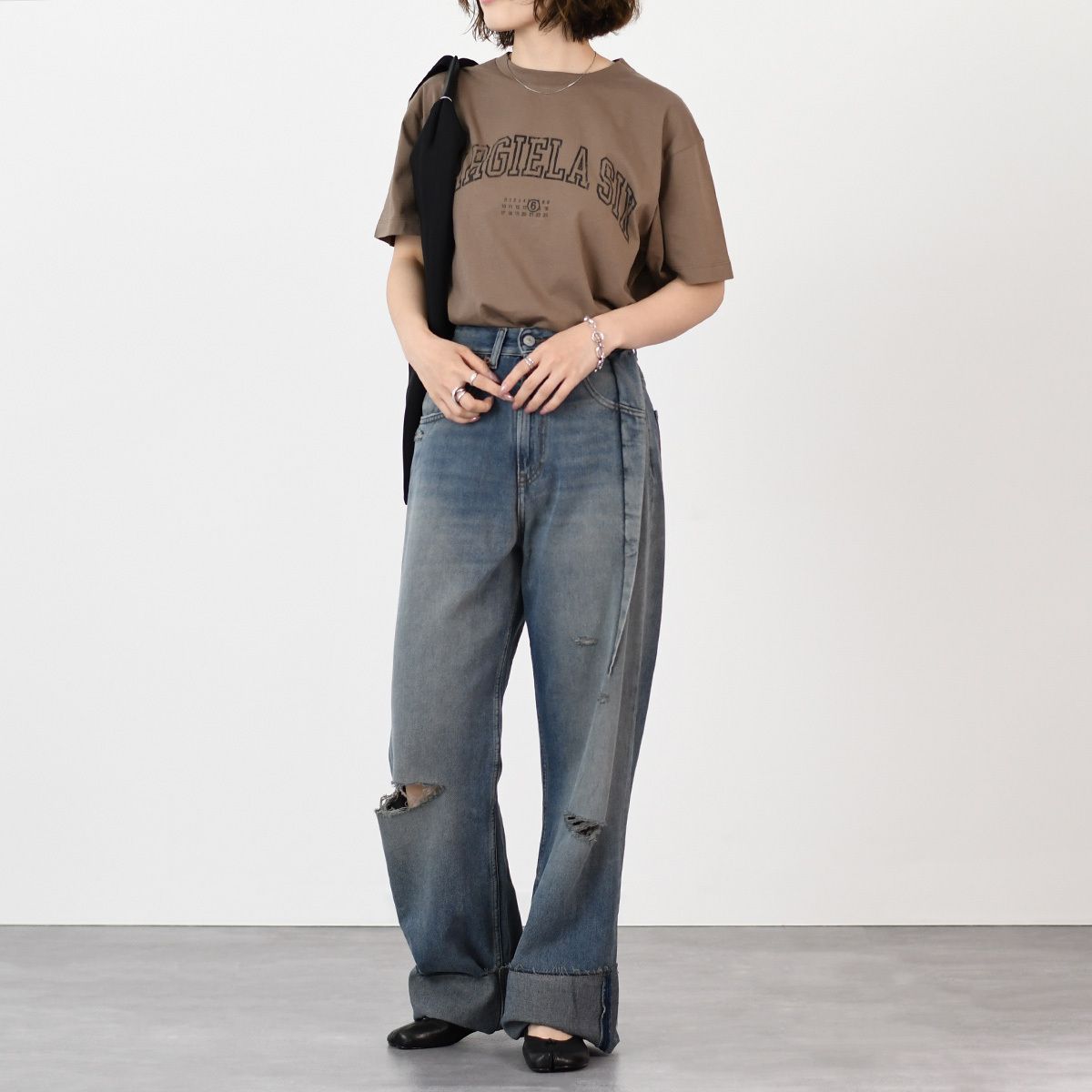 『MM6』エムエムシックス クロップドTシャツ 国内即発】MM6 クロップドTシャツ (MM6 Maison Margiela/Tシャツ