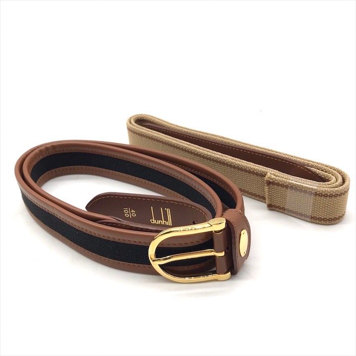 新品未使用 Dunhill ダンヒル キャンバス レザー ベルト