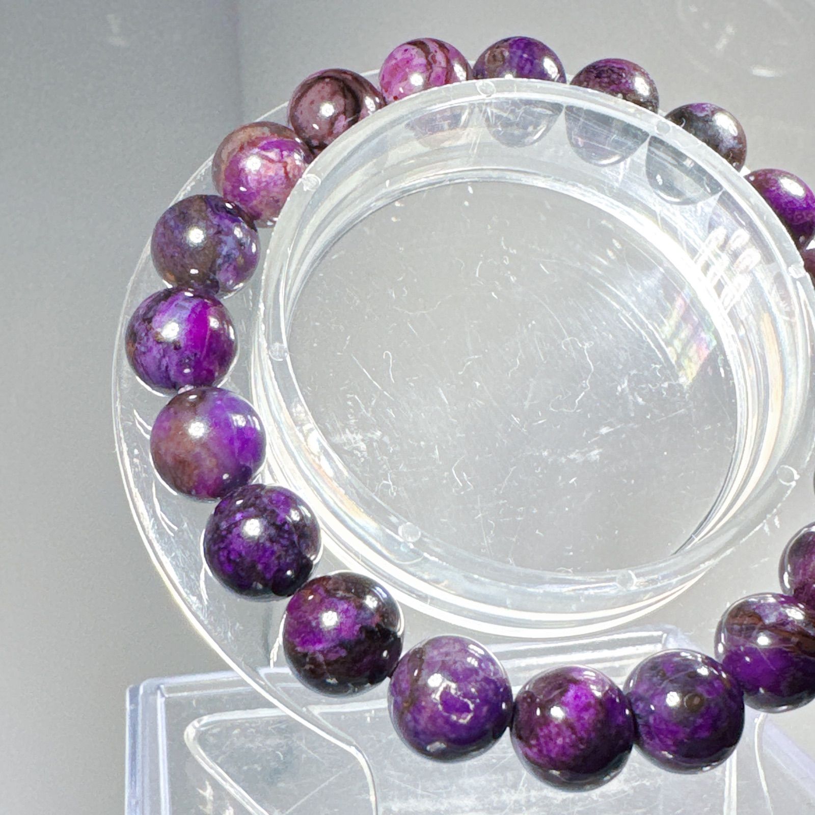 紫色スギライトブレスレットNO25-2385鑑別付