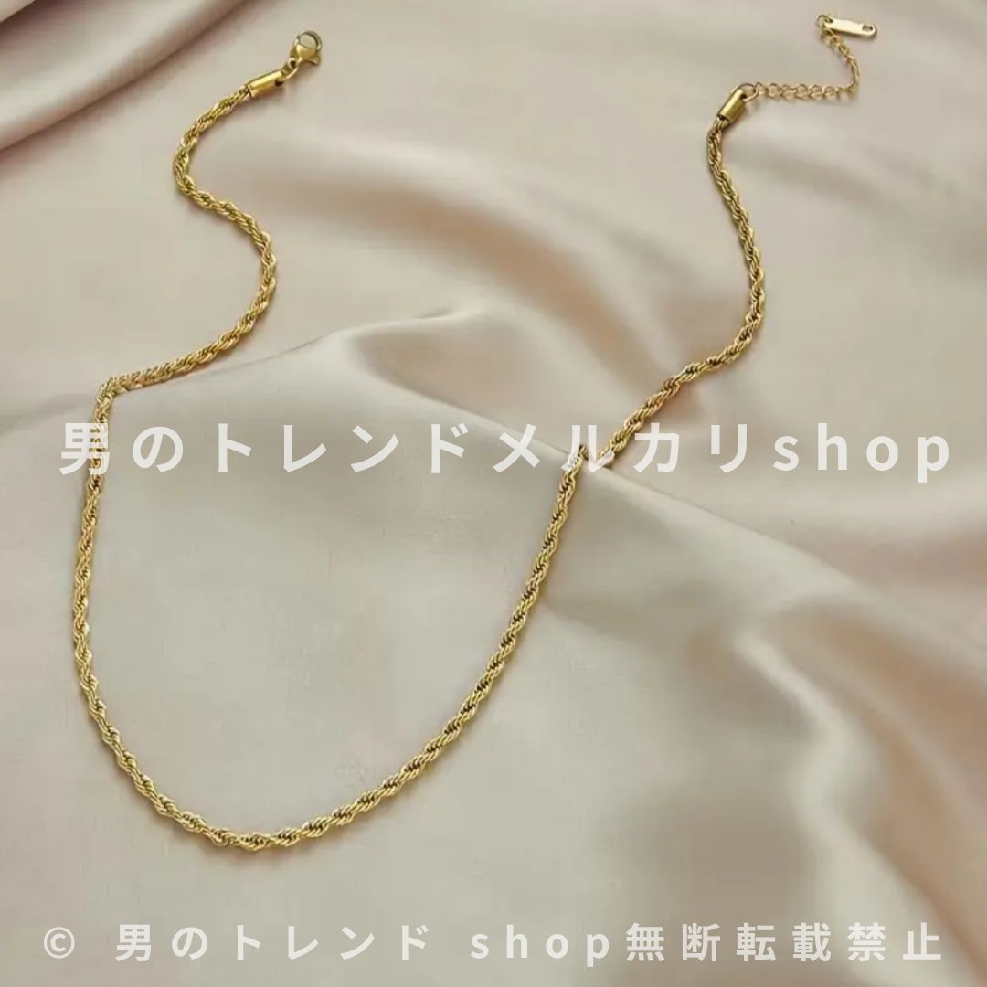 ネックレス ツイストロープチェーン ブレスレット 2点セット おしゃれ お守り オラオラ かっこいい メンズ レディース 金 肩こり 9月 結婚式 健康 個性的 子供 チェーン つけっぱなし 8月 細い 50代 お揃い キラキラ 時計 腕時計 ゴールド - メルカリ