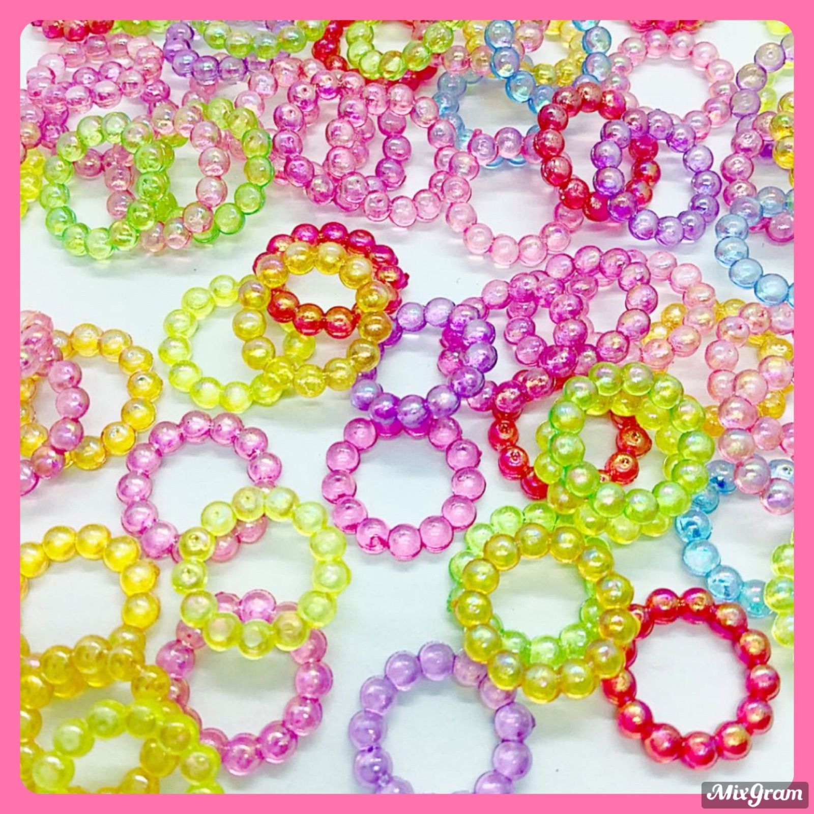 送料無料♡¥300♡80個14.5㎜オーロラクリリング連パーツ♡リングパーツ - (KAKO)R☆Rハンドメイドパーツ - メルカリ