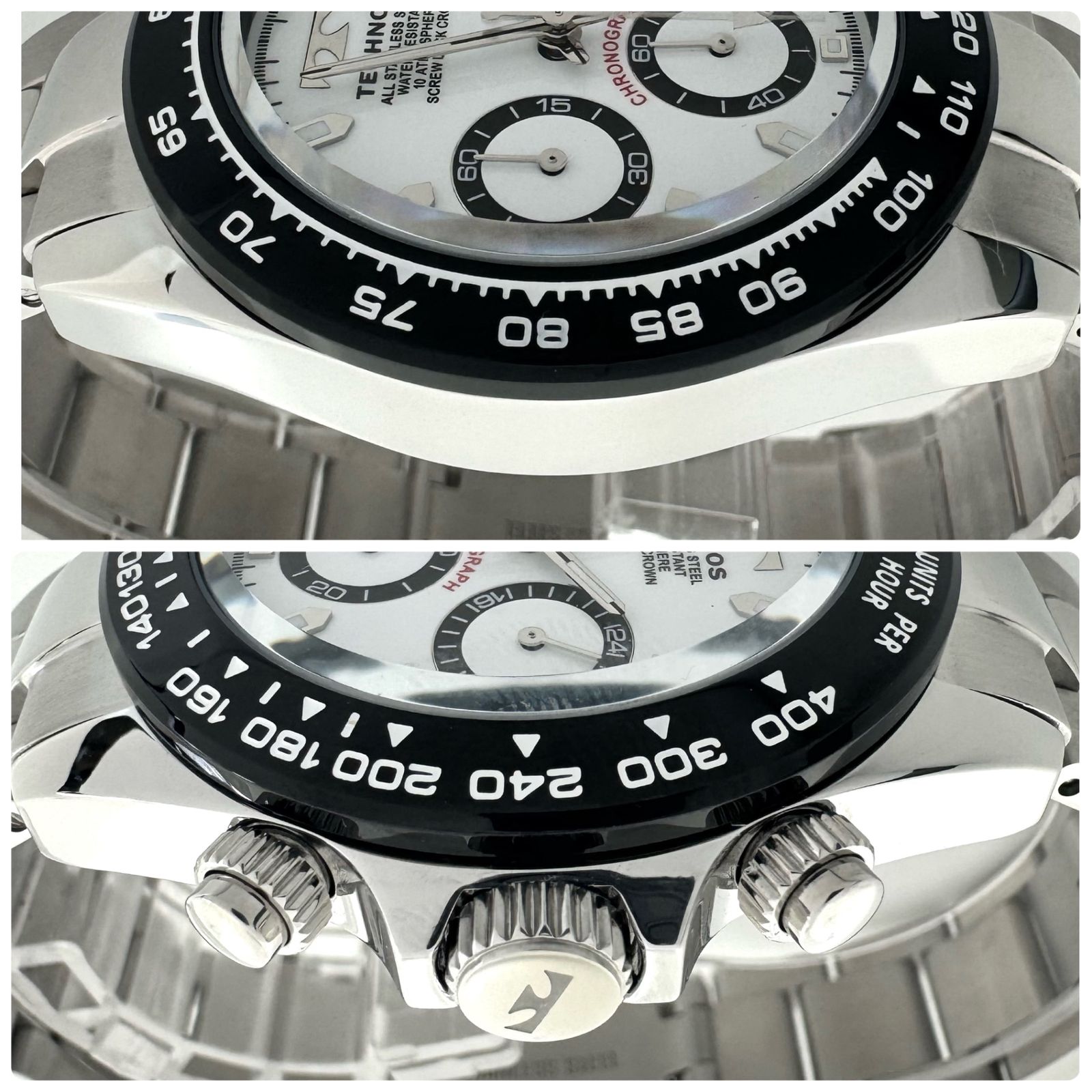 テクノス TECHNOS TSM411TW クォーツ クロノグラフ 白