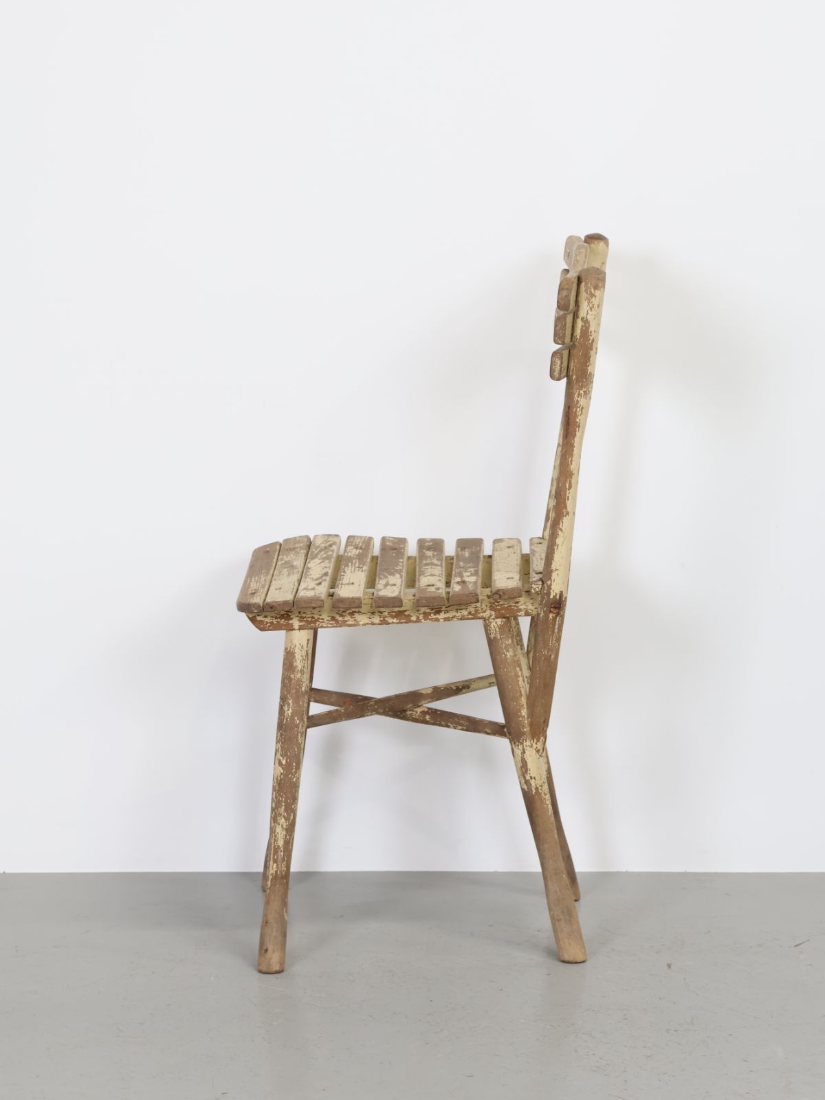 1960年代 ヴィンテージ クリームペイント 2024 ウッド チェア イス