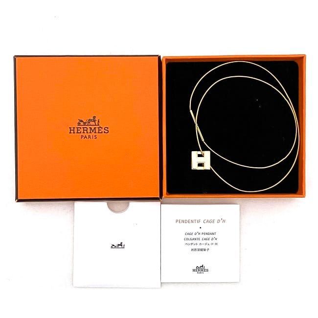 エルメス Ｈキューブ ネックレス ゴールド 美品 GP 中古 HERMES