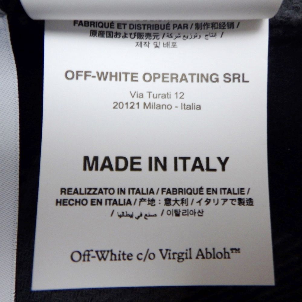 未使用　OFF-WHITE オフホワイト　OMGA244F21FAB0010501　アローフランネルシャツ　グレー×ブラック　バックアロー　チェック　長袖　Lサイズ　A24-1715　久安店