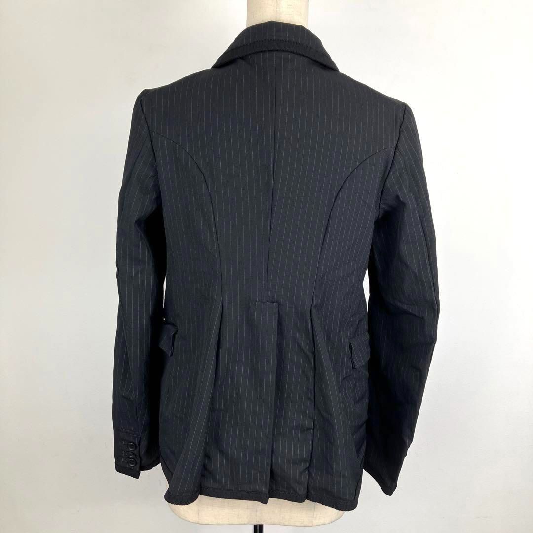BLACK COMME des GARCONS 丸襟 ストライプ ジャケット BLACK COMME des GARCONS ブラック コムデギャルソン チョーク