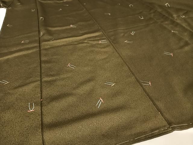 平和屋着物○上質な小紋 海松色 正絹 逸品 AAAW4030np - メルカリ