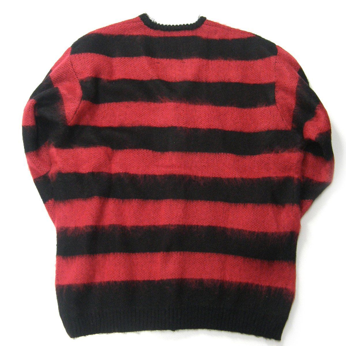 タウンクラフト モヘア調 ニットカーディガン 赤✖️黒 ボーダー シャギー 新品】 TOWNCRAFT ／ タウンクラフト ジャガード シャギーニット