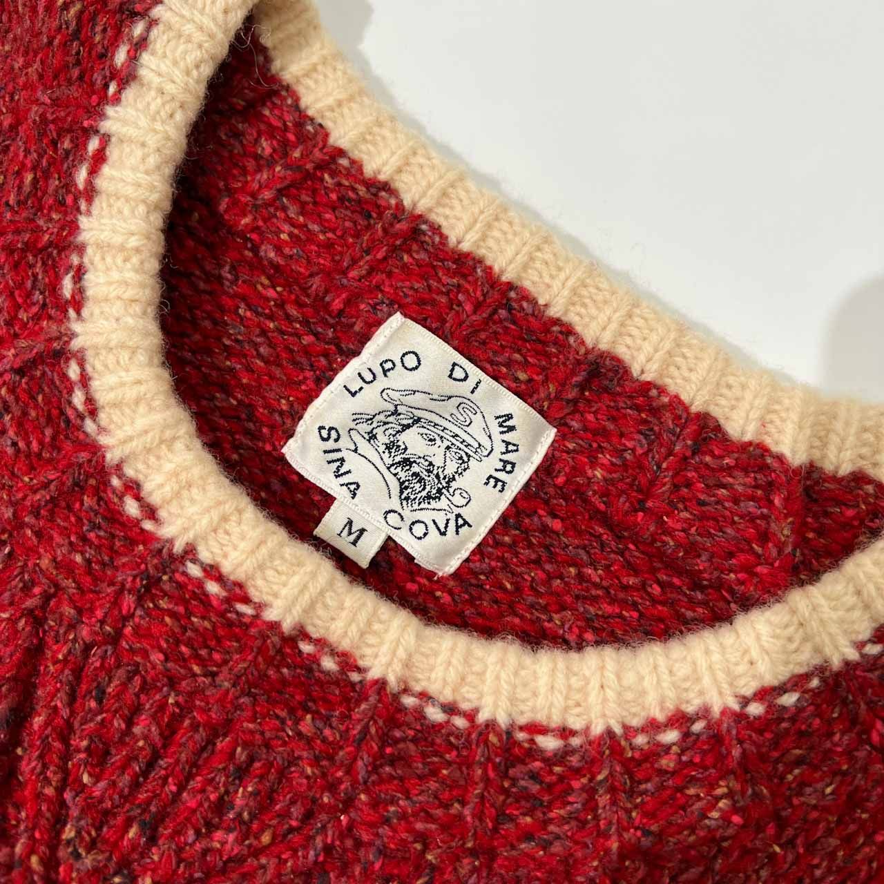 SINA COVA シナコバ 船長刺繍 アップリケ ネップ シルク&ウール ニット 