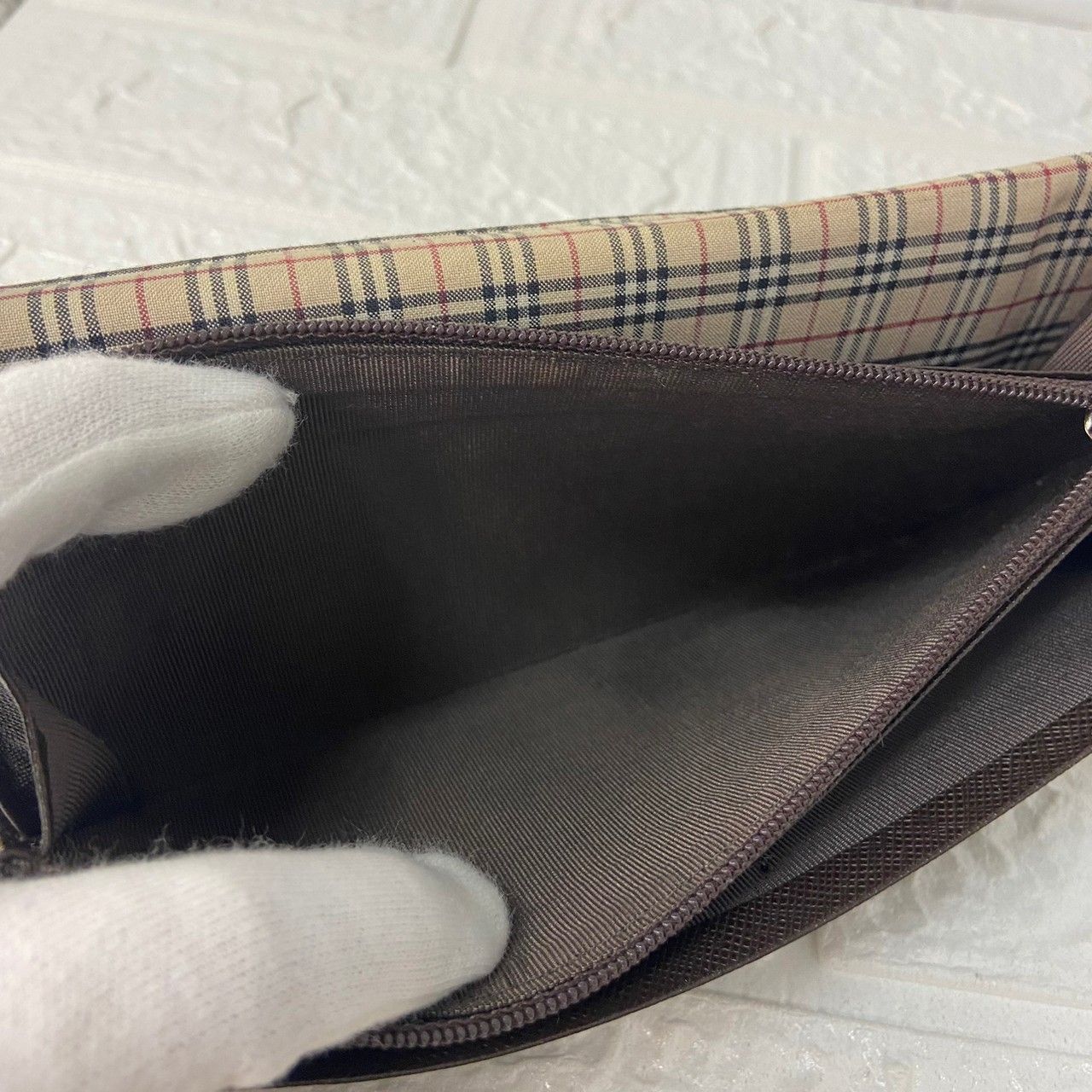 美品❣Burberry❣バーバリー❣長財布❣レザーレディースブラウン