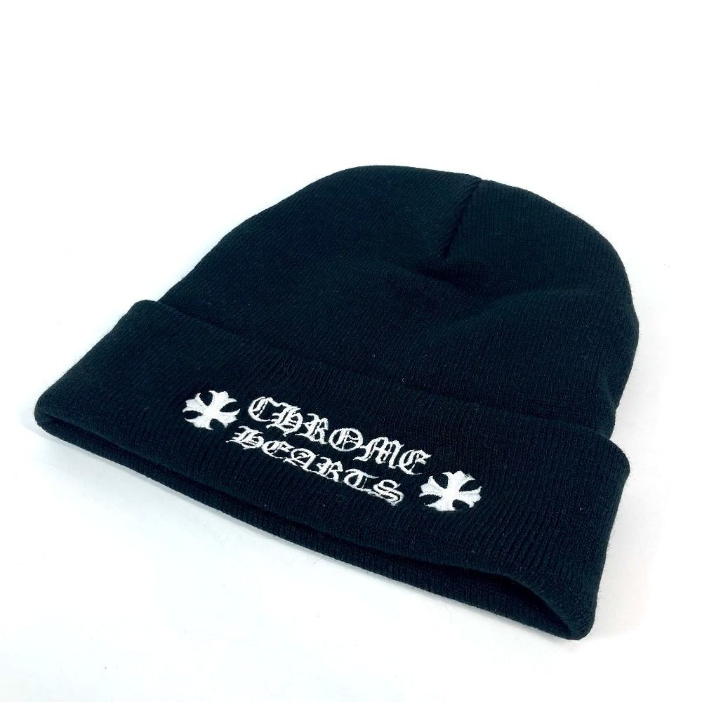 CHROM HEARTS クロムハーツ ウールワッチキャップ ニット帽 ブラック CHROME HEARTS クロムハーツ ニット帽 ウールワッチキャップ