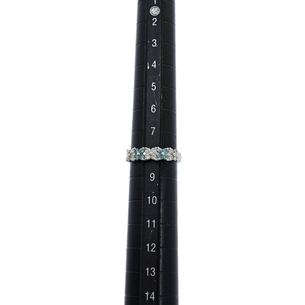 0.52ct/ブルーダイヤモンド カラーレスダイヤモンド リング