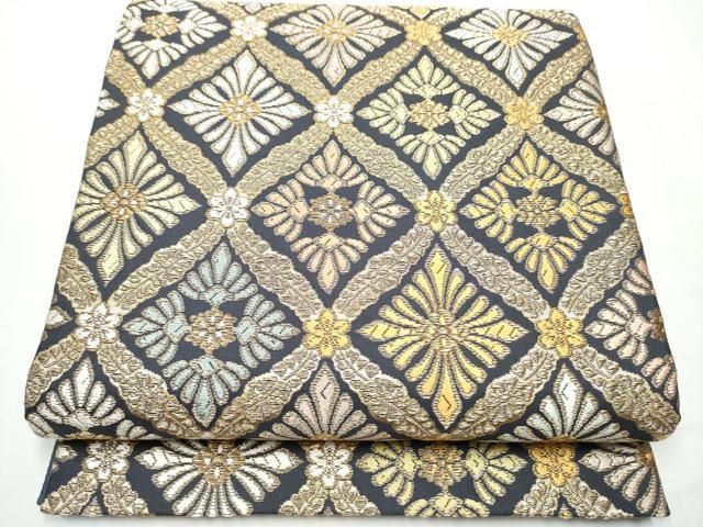 平和屋着物●六通柄袋帯　唐織　天井花文　金糸　正絹　逸品　CAAZ4069hy 平和屋着物○六通柄袋帯 唐織 天井花文 金糸 正絹 逸品 CAAZ4069hy