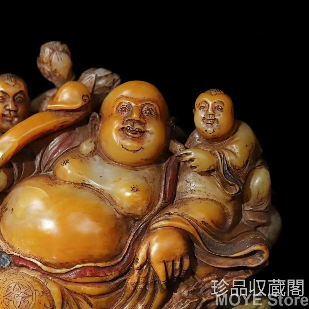 旧蔵寿山石田黄羅漢尊者
