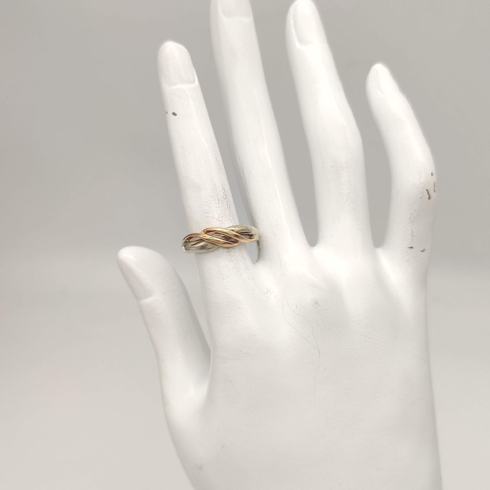 4℃ K10 シルバー コンビリング SILVER ゴールド 金 ヨンドシー 美品】4℃ ヨンドシー コンビデザインリング K10×SILVER シルバー