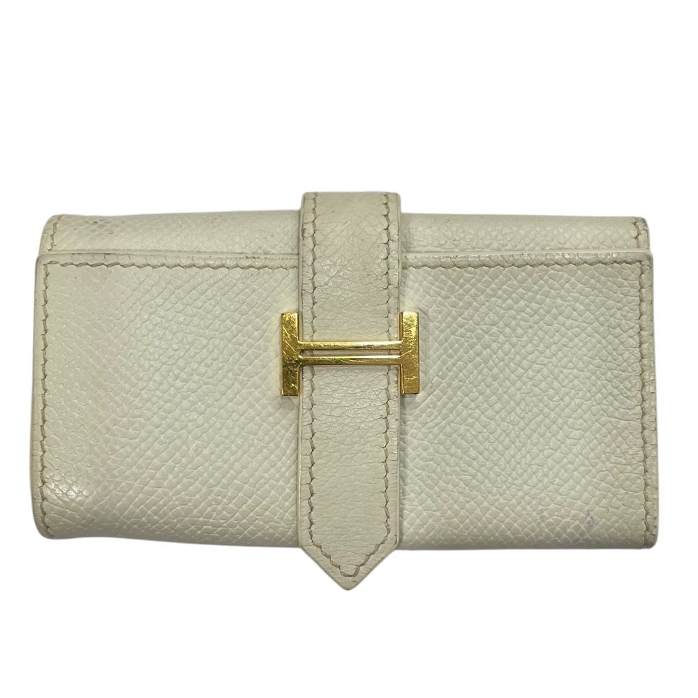 HERMES エルメス ベアン レザー 6連キーケース ホワイト メンズ レディース 古着
