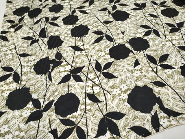 平和屋本店□極上 キモノデザイナー 斉藤上太郎 小紋 枝花文 逸品 未  