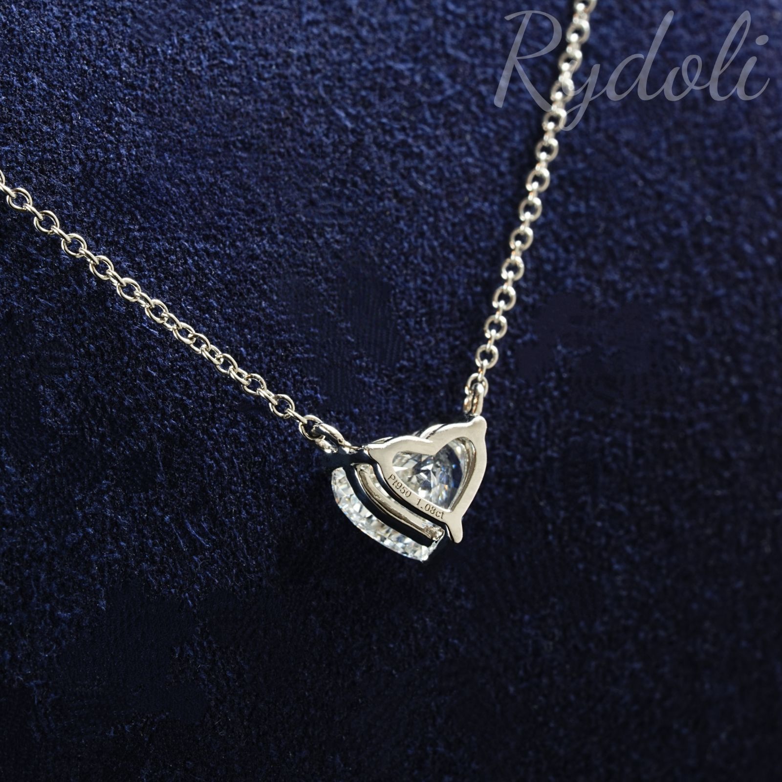 即納発送 PT950 1.08ct ハートシェイプダイヤネックレス ラボグロウン 