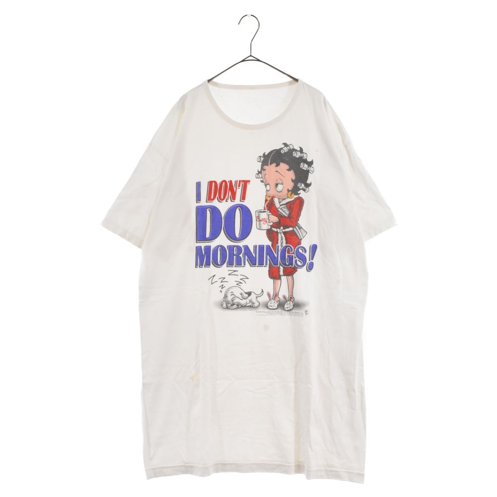 VINTAGE ヴィンテージ 00s VINTAGE 2002 Betty Boop I Don't Do Mornings! T-Shirt ベティブープ オーバーサイズプリント半袖Tシャツ ホワイト