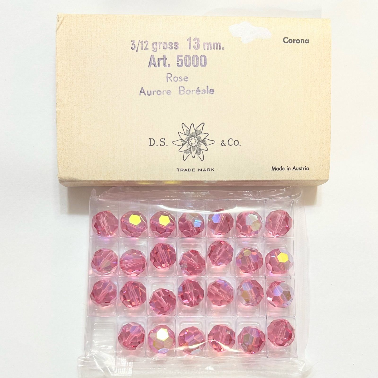 Art5000 ローズAB 13mm 27個　ヴィンテージスワロフスキー120 ヴィンテージ ローズAB - 70s Art 30ヶ入