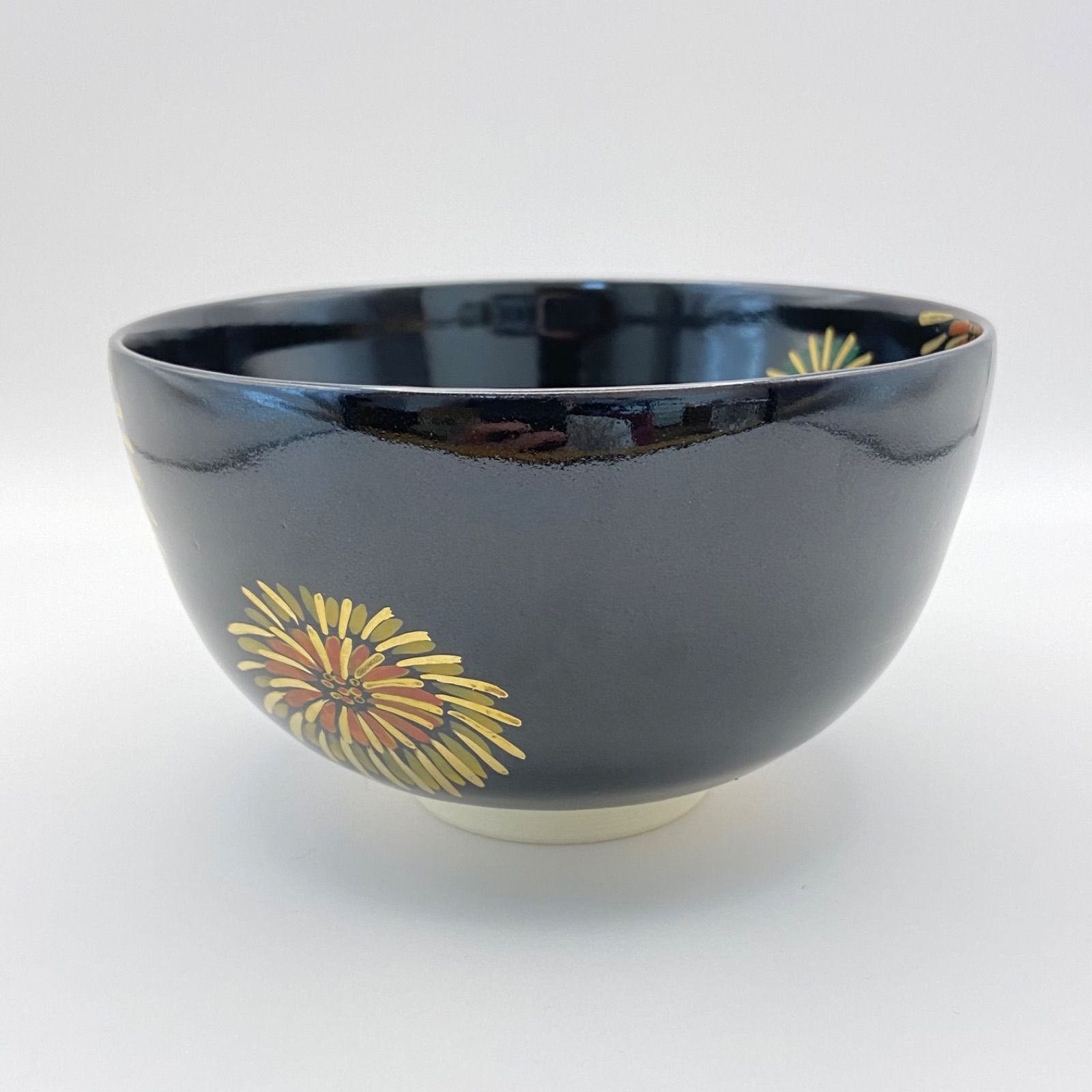 美術品・アンティーク・コレクション 抹茶茶碗 黒仁清 花火 前田瑞雲