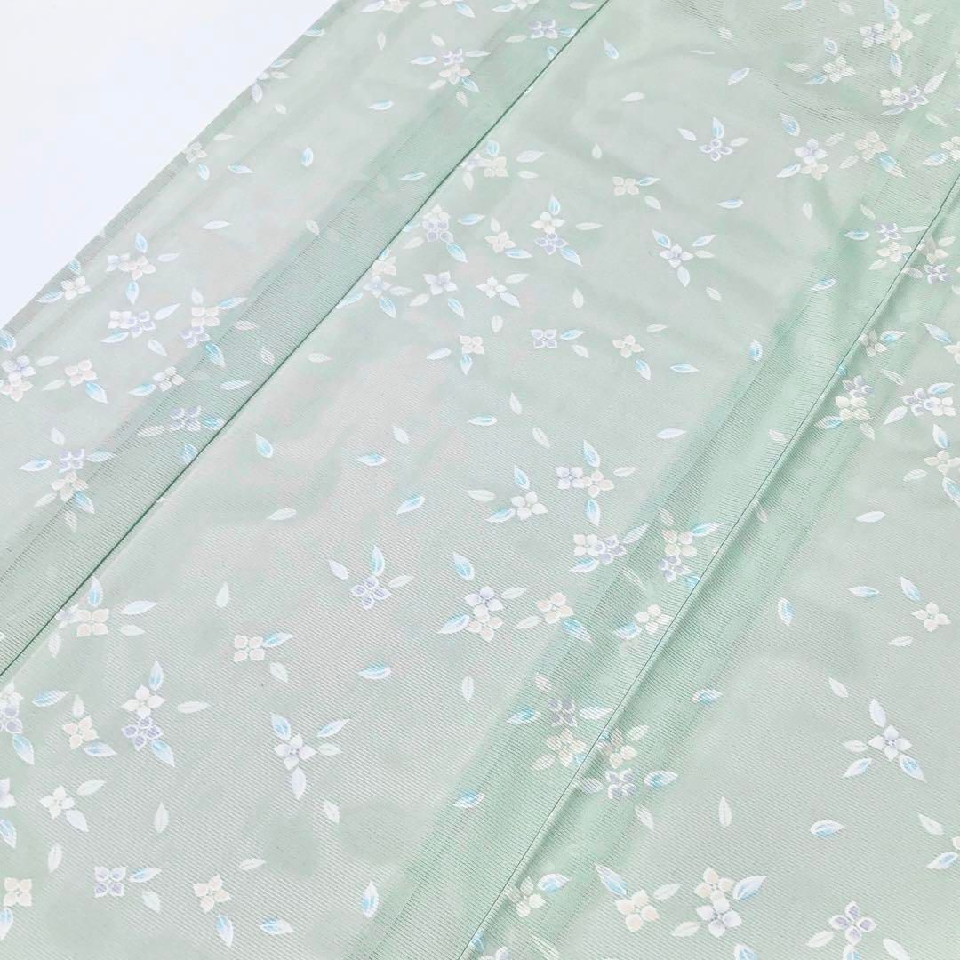夏着物 小紋 絽 花模様 薄浅葱色 しつけ糸 K-4510 - メルカリ 
