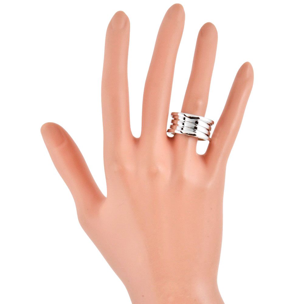 ブルガリ BVLGARI ビーゼロワン 4バンド リング 指輪 #62 K18WG