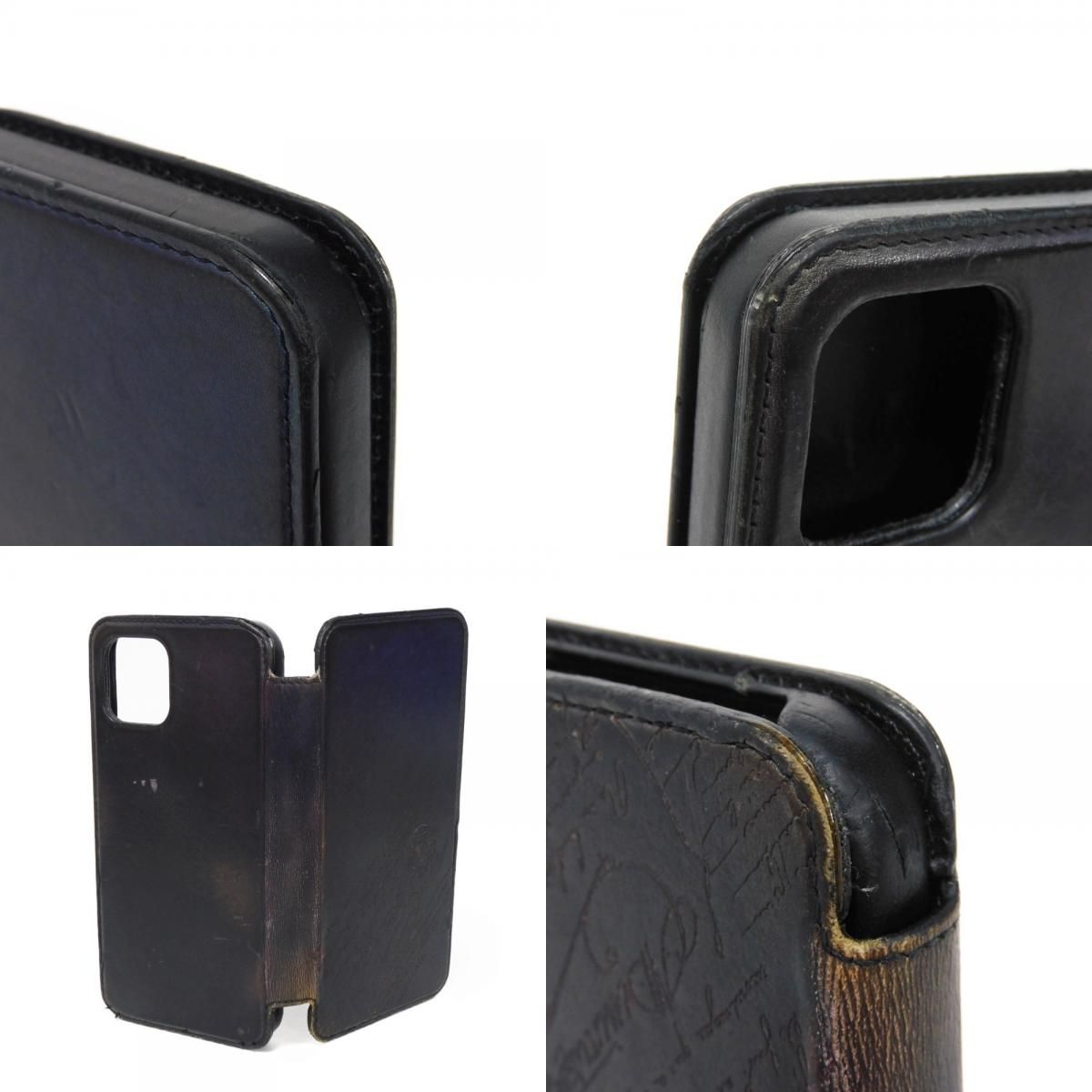 BERLUTI - Berluti ベルルッティ スクリットレザー iPhone 12 pro Max ケース ヴェネチア 手帳型 iPhoneケース カリグラフィ パープルフラッシュ スマホケース Berluti ベルルッティ スクリットレザー iPhone 12 pro Max