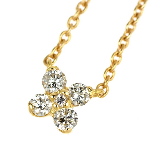 K18YG ダイヤモンド ペンダントネックレス 0.12ct - メルカリ