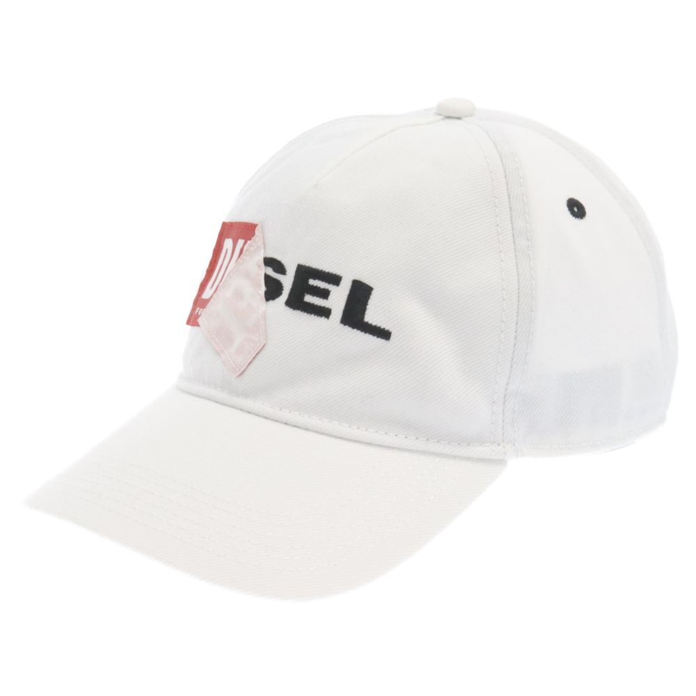 DIESEL (ディーゼル) ラベルプリントベースボールキャップ ホワイト