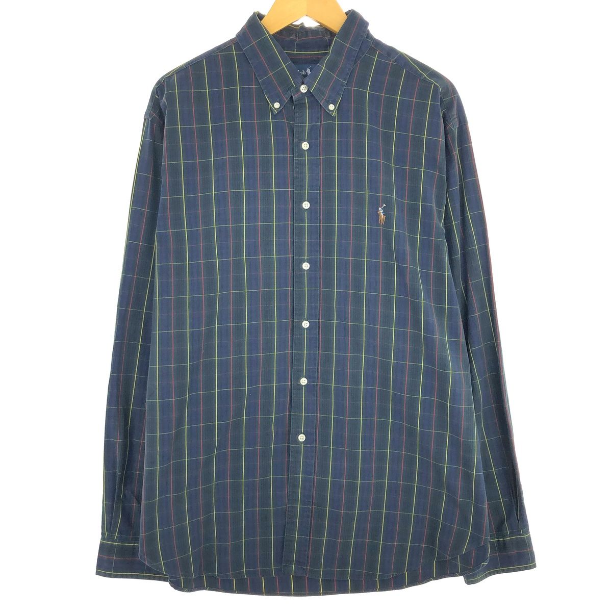古着 ラルフローレン Ralph Lauren 長袖 ボタンダウンチェックシャツ メンズL/eaa442393