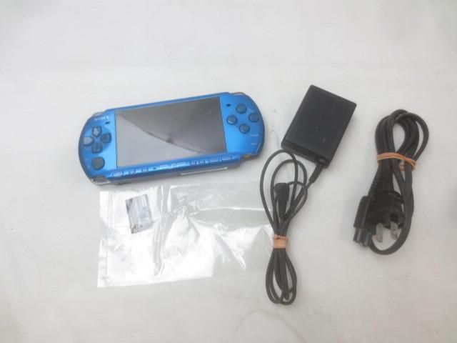 ゲーム PSP 本体 PSP3000 バイブラントブルー 動作品 充電器 4GB メモリースティック付き